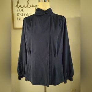 Yves St Clair vintage 80s navy blouse, 12